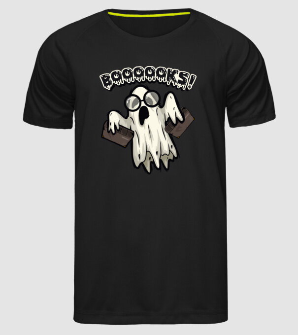 Spooky boookworm model negru pe tricou