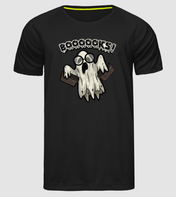 Spooky booookworm model negru pe tricou