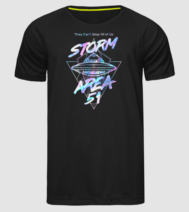 storm area 51 ufo holo model negru pe tricou