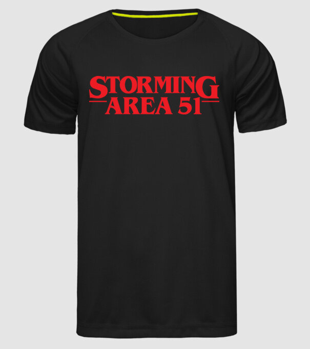 storming area 51 things model negru pe tricou