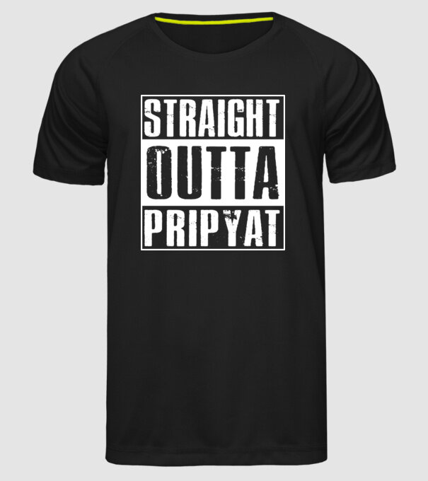 Straight outta pripyat model negru pe tricou