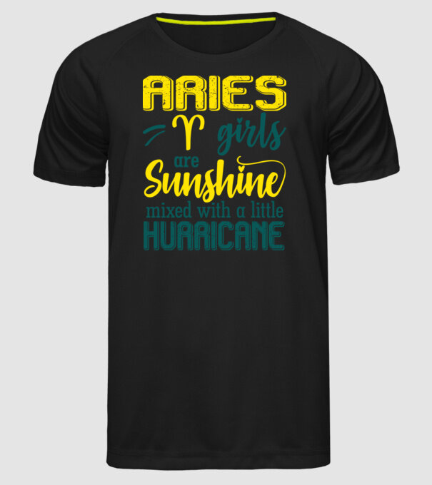 Sunshine with Hurricane ARIES model negru pe tricou