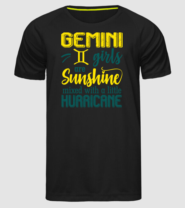 Sunshine with Hurricane GEMINI model negru pe tricou