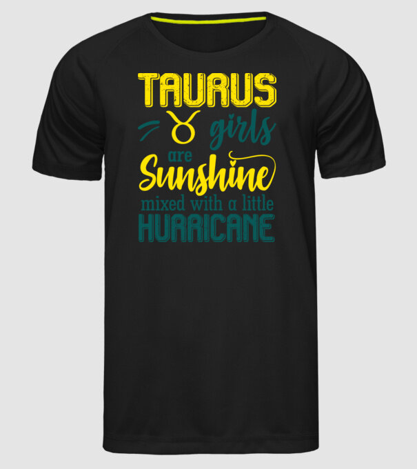 Sunshine with Hurricane TAURUS model negru pe tricou