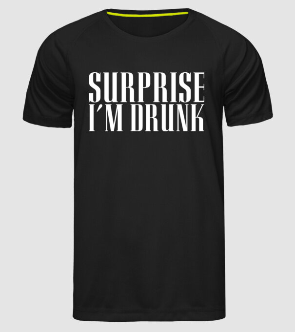 Surprise im drunk model negru pe tricou