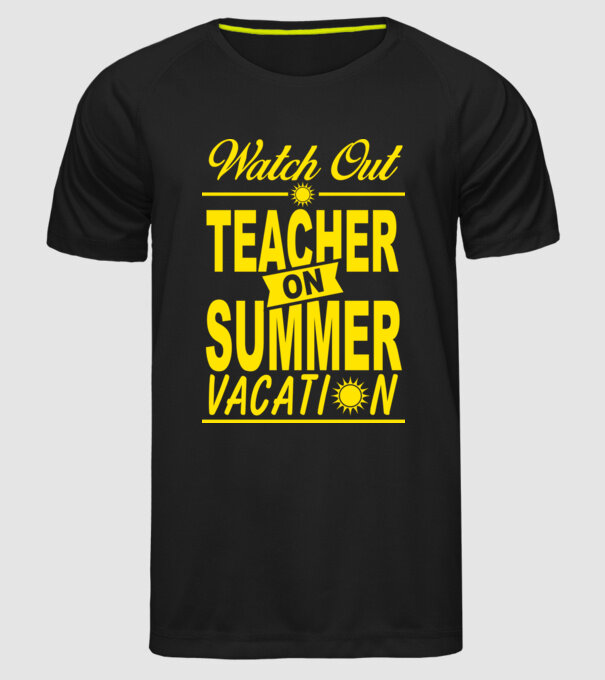 Profesor vacanță de vară ENG model negru pe tricou