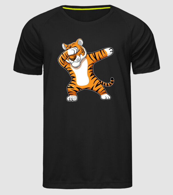 Tigru DAB model negru pe tricou