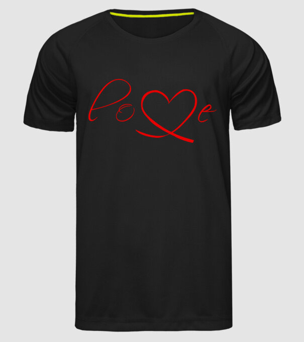 Love Valentines day model negru pe tricou