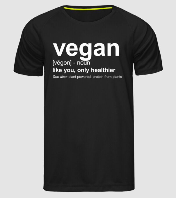 Vegan definition model negru pe tricou