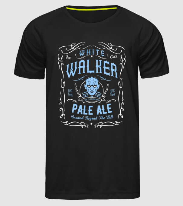 White Walker Pale Ale model negru pe tricou