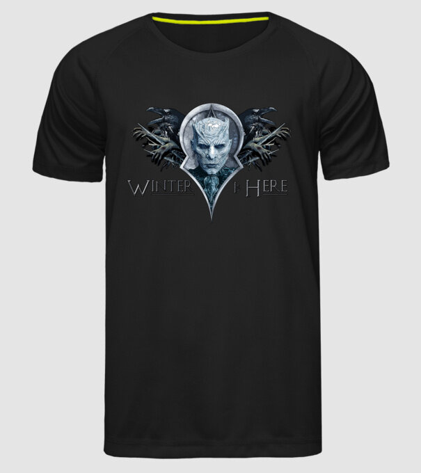 Winter is Here model negru pe tricou