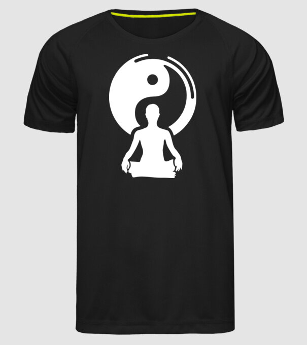 Meditație Yin yang model negru pe tricou