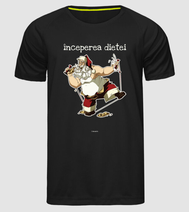 începerea dietei - 1 ianuarie model negru pe tricou