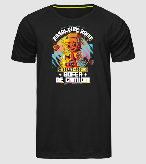 absolvire 2023 șofer de camion model negru pe tricou