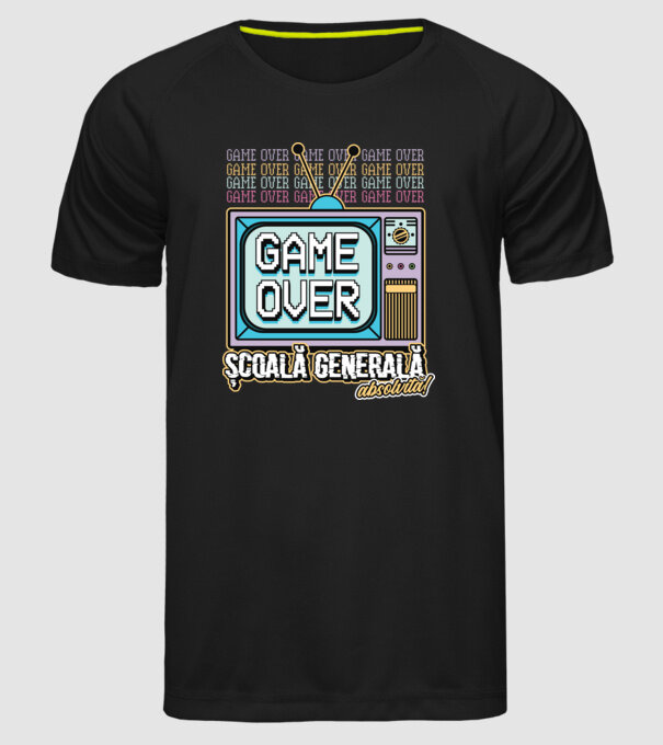 Absolvire retro școală generală model negru pe tricou