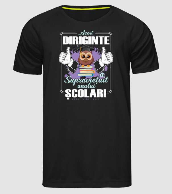 Acest diriginte a supraviețuit anului școlar! - veni, vidi, vici model negru pe tricou