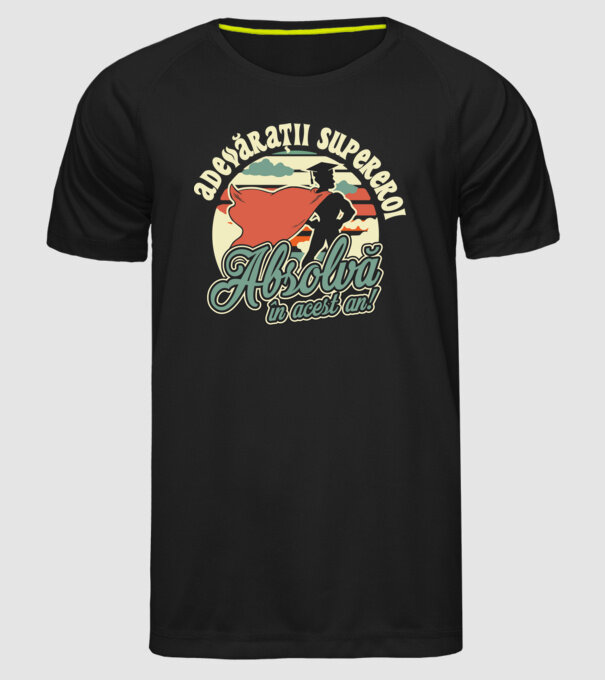 Adevărații supereroi model negru pe tricou