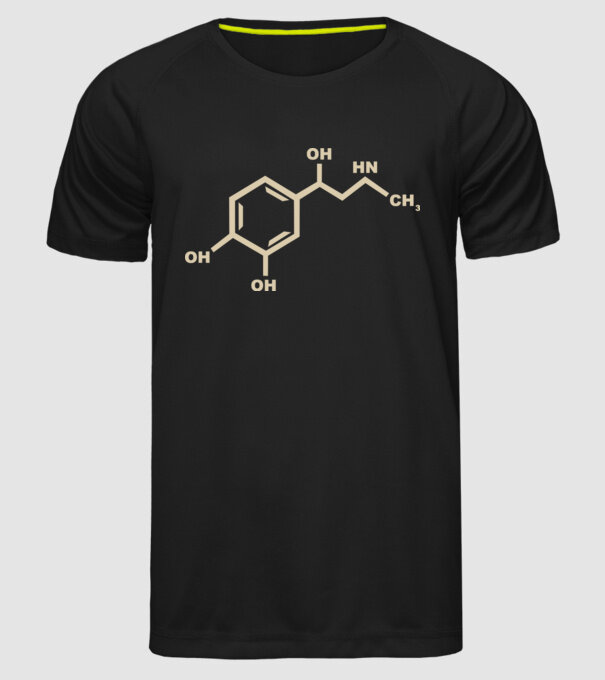 Adrenalin model negru pe tricou