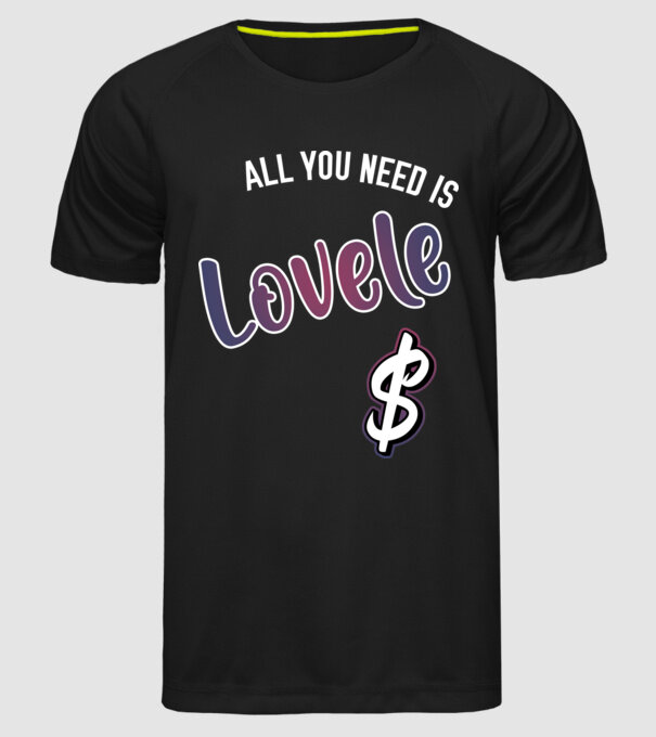 All you need is lovele model negru pe tricou