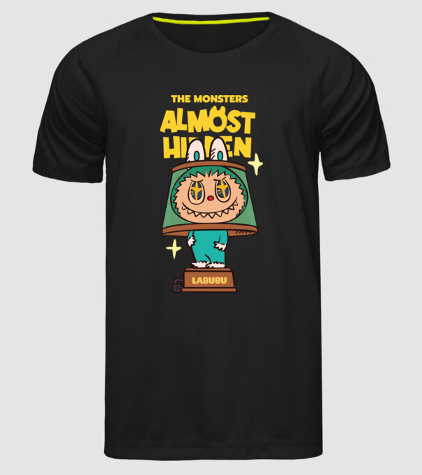 Almost Hidden model negru pe tricou