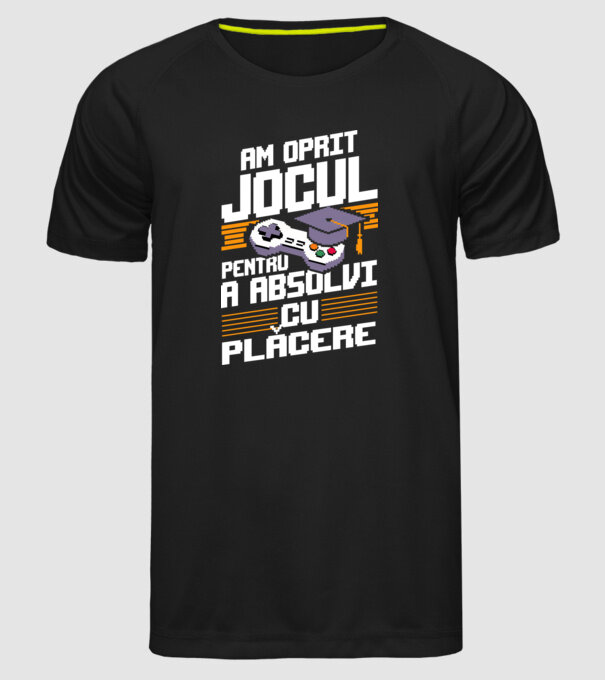Am oprit jocul absolvent negru model negru pe tricou