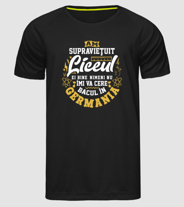 Am supraviețuit liceul model negru pe tricou