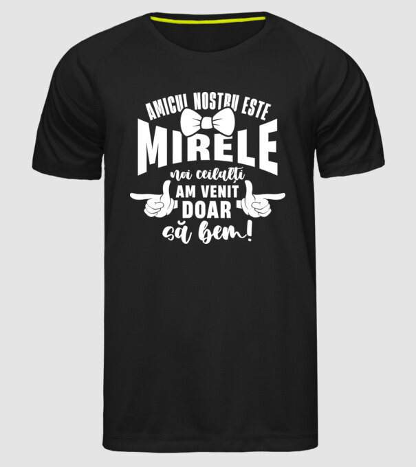 Amicul nostru este mirele model negru pe tricou