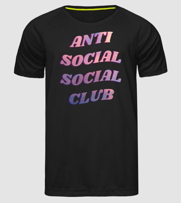 Anti social social club pink model negru pe tricou