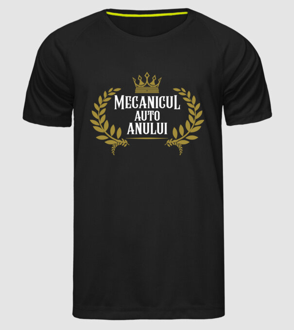 Anului Mecanicul auto model negru pe tricou