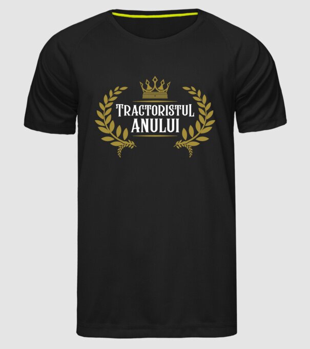 Tractoristul anului model negru pe tricou