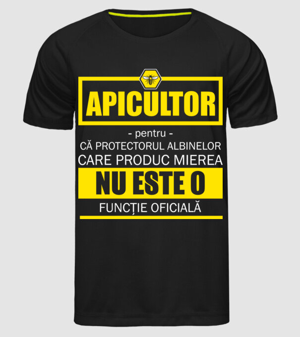 apicultor - pentru că protectorul albinelor care produc mierea nu este o funcție oficială model negru pe tricou