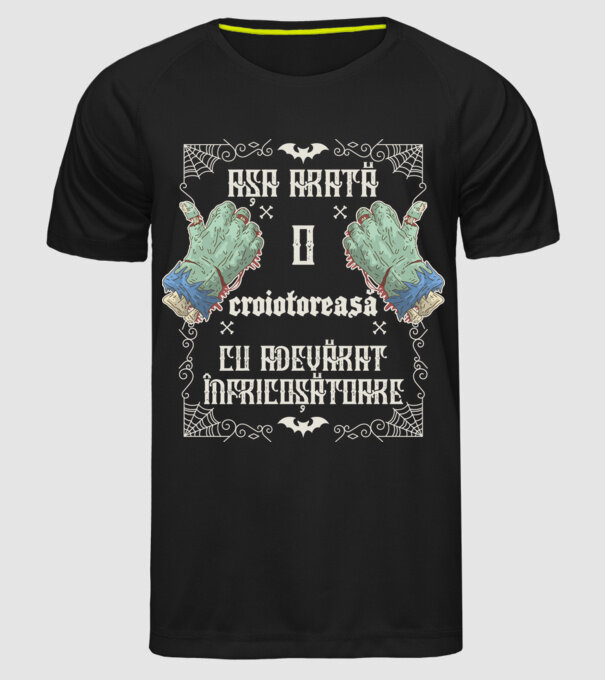 Așa arată o CROIOTOREASĂ cu adevărat înfricoșătoare model negru pe tricou
