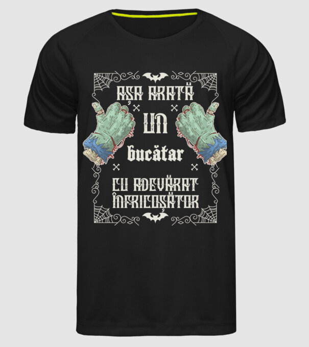 Așa arată un BUCĂTAR cu adevărat înfricoșător model negru pe tricou