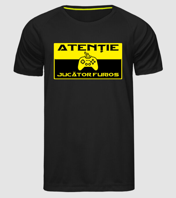 Atenție! Jucător furios model negru pe tricou