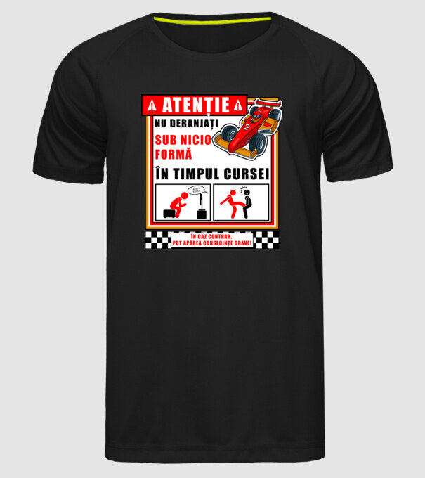 atenție model negru pe tricou
