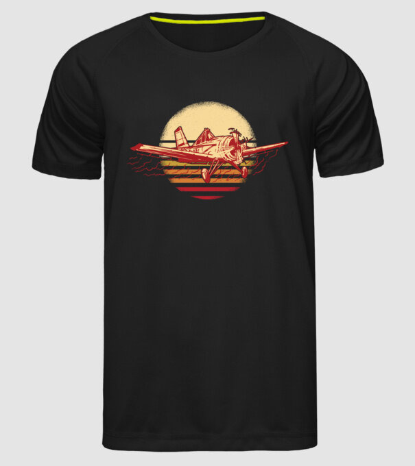 Avioane model negru pe tricou
