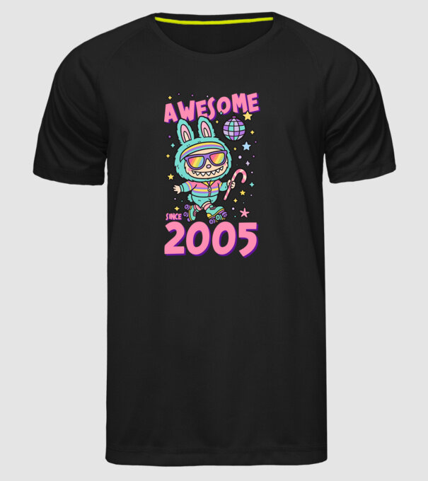 Awesome since 2005 - Labubu model negru pe tricou