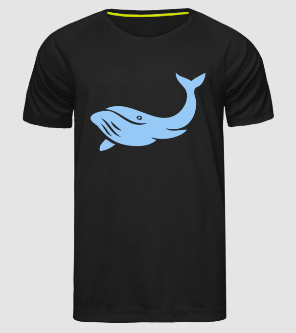 balenă model negru pe tricou