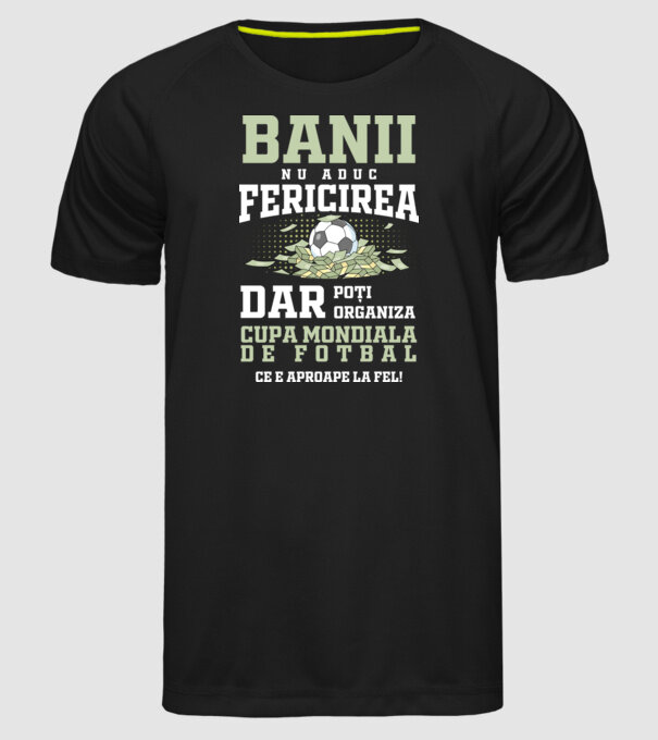 Banii nu aduc fericirea model negru pe tricou