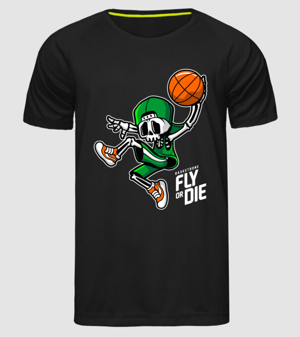 Basketbone model negru pe tricou