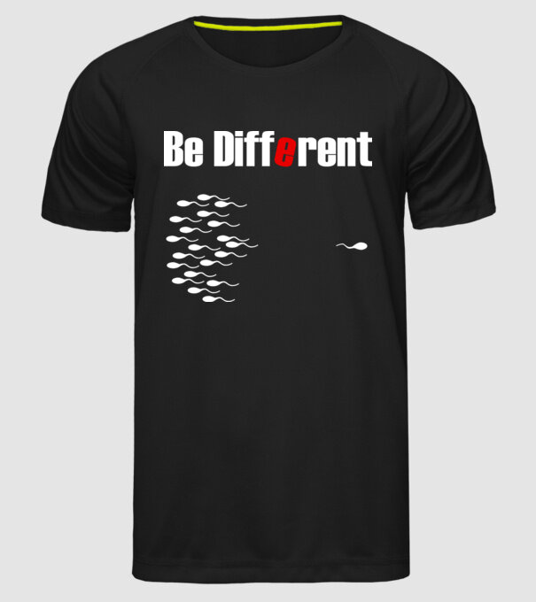 Be Different model negru pe tricou