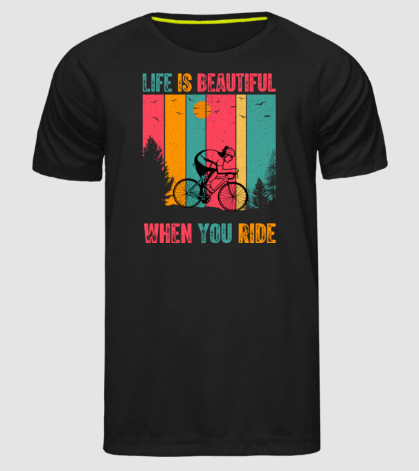 Beautiful ride model negru pe tricou