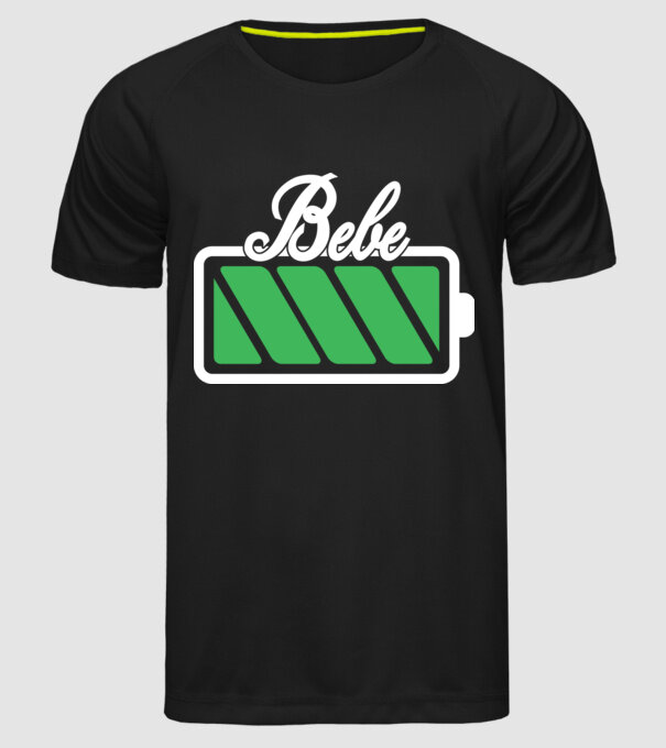 Bebe încărcat model negru pe tricou