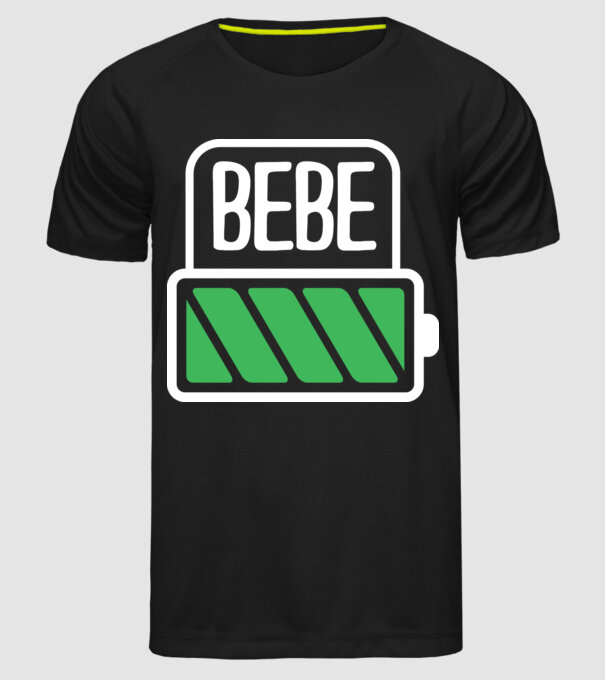 Bebe încărcat model negru pe tricou