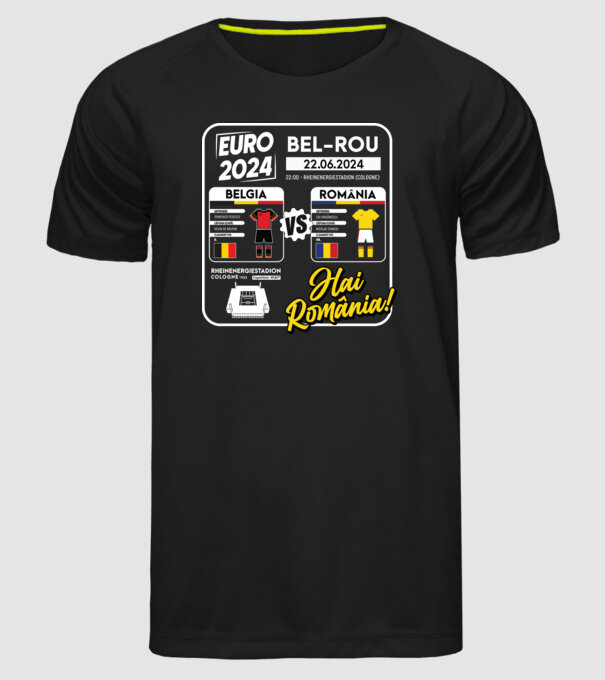 BEL-ROM euro 2024 calendar  model negru pe tricou