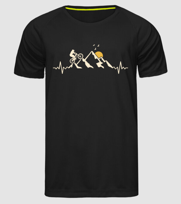 Bike heartbeat model negru pe tricou