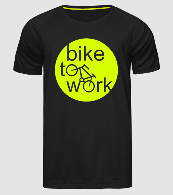 bike to work model negru pe tricou