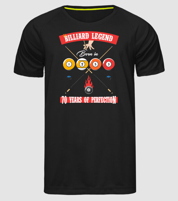 Billiard legend born in 1953 model negru pe tricou
