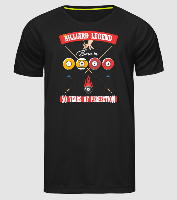 Billiard legend born in 1973 model negru pe tricou