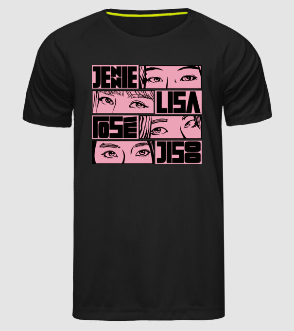 BlackPink manga model negru pe tricou